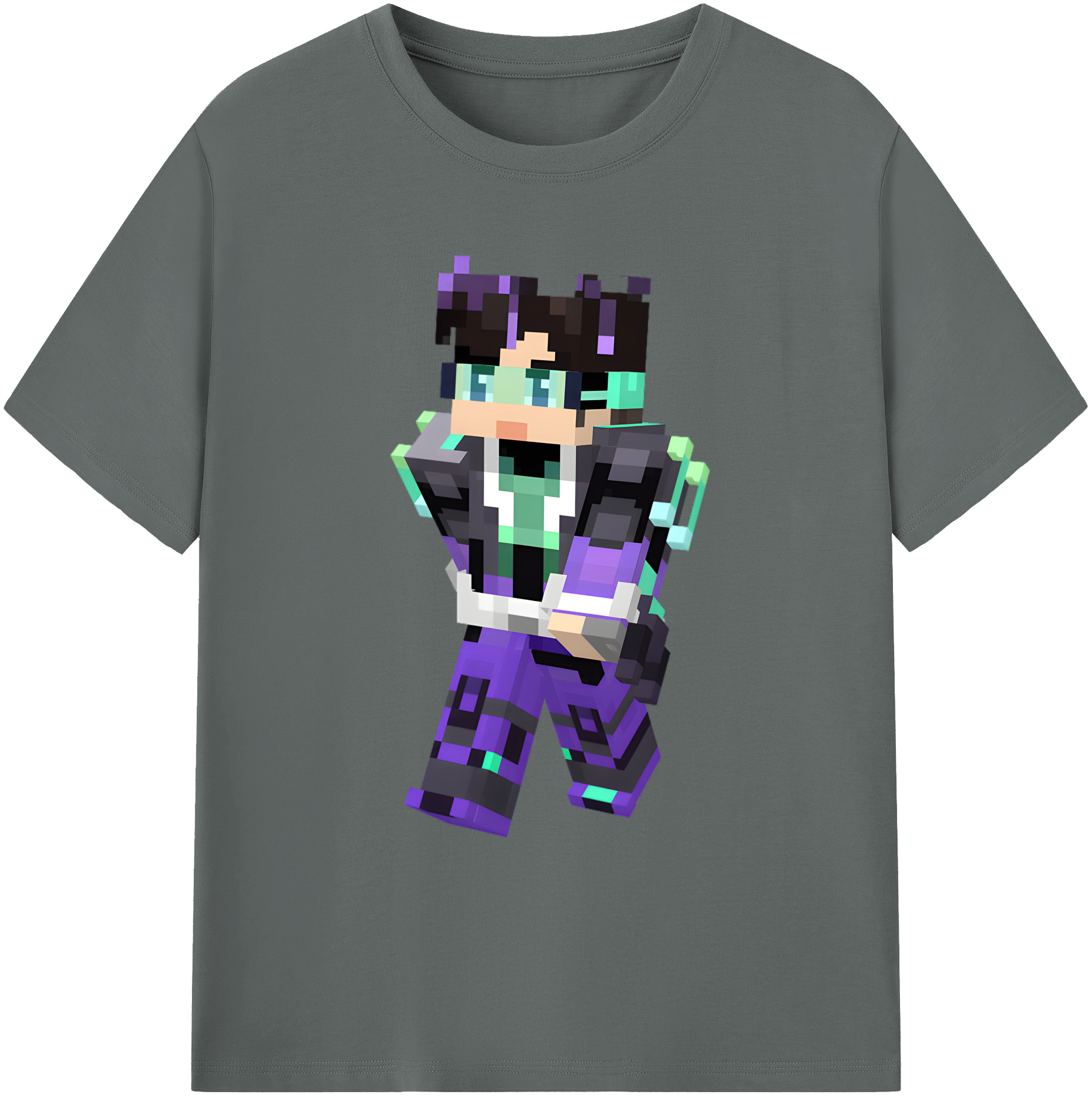 （画像用） マインクラフト ブロックの世界 Minecraft MC Block world 綿100％ メンズ半袖Tシャツ｜肌触りやわらか＆通気性